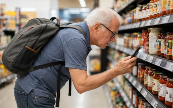 Man in grocery aisle