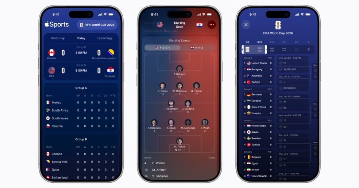 Apple Sports app launches World Cup support, expands availability worldwide
