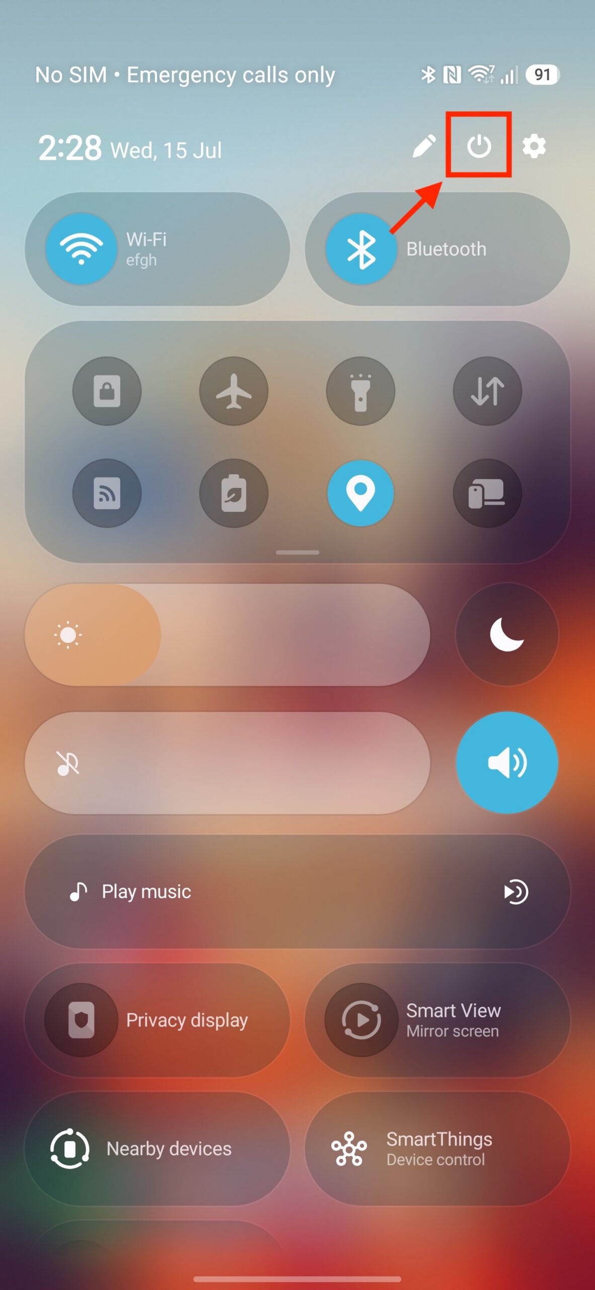 Power Menu shortcut in the Quick Settings panel in One UI 9